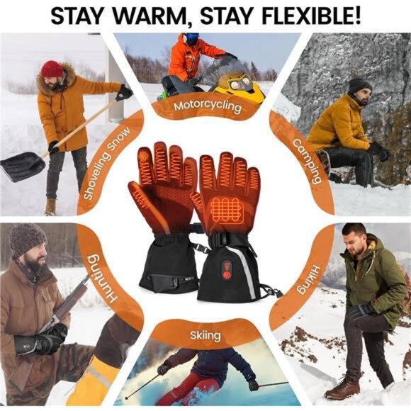 New Heated Gloves for Men Women, Rechargeable Electric Gloves with Battery - Picture 6 of 7